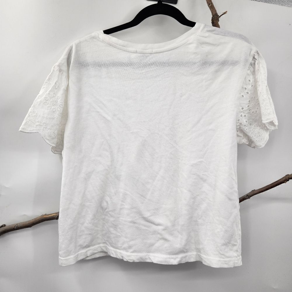Rails White Tshirtwith Eyelet Flutter Sleeve - image 2